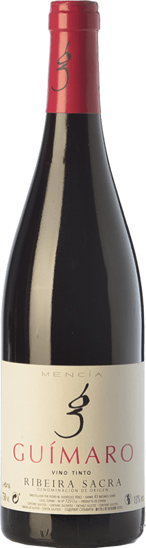 11,95 € Free Shipping | Red wine Guímaro Joven D.O. Ribeira Sacra Galicia Spain Mencía, Sousón, Caíño Black Bottle 75 cl