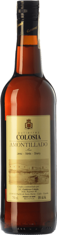 25,95 € | Крепленое вино Gutiérrez Colosía Amontillado D.O. Manzanilla-Sanlúcar de Barrameda Андалусия Испания Palomino Fino 75 cl