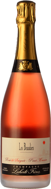 65,95 € | Espumante rosé Laherte Frères Les Beaudiers Rosé de Saignée A.O.C. Champagne Champagne França Pinot Meunier 75 cl