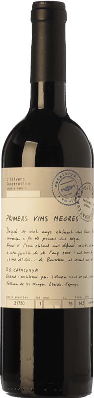 7,95 € Free Shipping | Red wine L'Olivera Primers Vins Negres Joven D.O. Costers del Segre Catalonia Spain Syrah, Grenache, Cabernet Sauvignon, Monastrell Bottle 75 cl