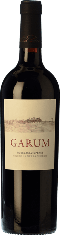 12,95 € Free Shipping | Red wine Luis Pérez Garum Crianza I.G.P. Vino de la Tierra de Cádiz Andalusia Spain Merlot, Syrah, Petit Verdot Bottle 75 cl