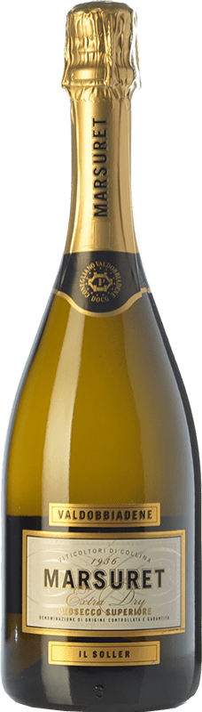 Бесплатная доставка | Белое игристое Marsuret Экстра сухой D.O.C. Prosecco Венето Италия Glera 75 cl