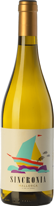 14,95 € Free Shipping | White wine Mesquida Mora Sincronia Blanc I.G.P. Vi de la Terra de Mallorca Balearic Islands Spain Chardonnay, Parellada, Premsal Bottle 75 cl