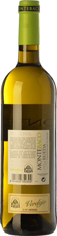 11,95 € Envío gratis | Vino blanco Montebaco D.O. Rueda Castilla y León España Verdejo Botella 75 cl