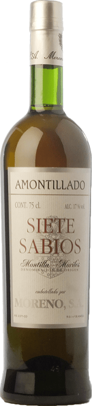 Бесплатная доставка | Крепленое вино Moreno Amontillado Siete Sabios D.O. Montilla-Moriles Андалусия Испания Pedro Ximénez 75 cl