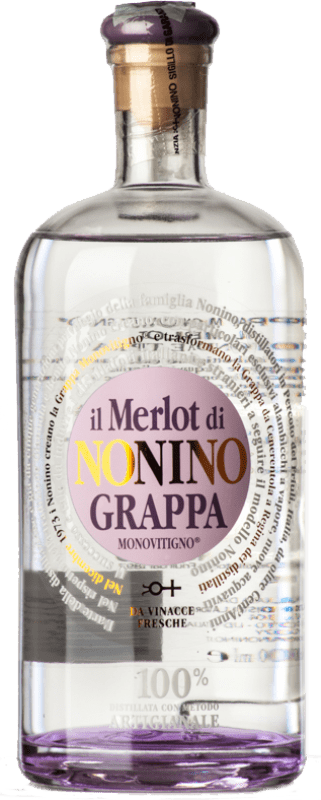 44,95 € Free Shipping | Grappa Nonino Il Merlot I.G.T. Grappa Friulana Friuli-Venezia Giulia Italy Bottle 70 cl