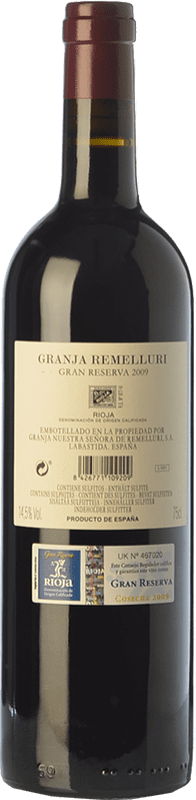 58,95 € Free Shipping | Red wine Ntra. Sra. de Remelluri Granja Gran Reserva 2009 D.O.Ca. Rioja The Rioja Spain Tempranillo, Grenache, Graciano Bottle 75 cl