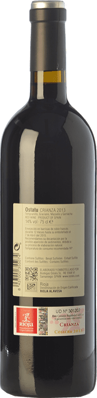 10,95 € Envío gratis | Vino tinto Ostatu Crianza D.O.Ca. Rioja La Rioja España Tempranillo Botella 75 cl