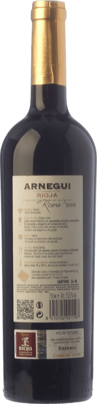 12,95 € Free Shipping | Red wine Pagos del Rey Arnegui Reserva D.O.Ca. Rioja The Rioja Spain Tempranillo Bottle 75 cl