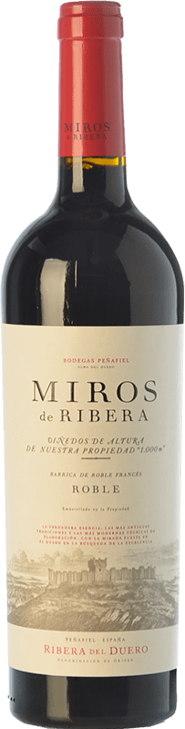 13,95 € Free Shipping | Red wine Peñafiel Miros Roble D.O. Ribera del Duero Castilla y León Spain Tempranillo, Merlot, Cabernet Sauvignon Bottle 75 cl