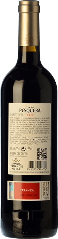 21,95 € Envío gratis | Vino tinto Pesquera Crianza D.O. Ribera del Duero Castilla y León España Tempranillo Botella 75 cl