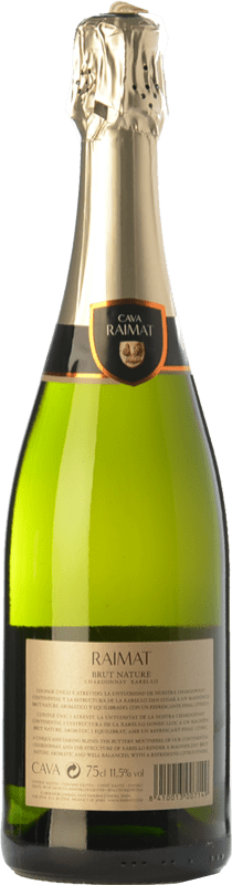 10,95 € | White sparkling Raimat Chardonnay Xarel·lo Brut Nature D.O. Cava Catalonia Spain Xarel·lo, Chardonnay Bottle 75 cl