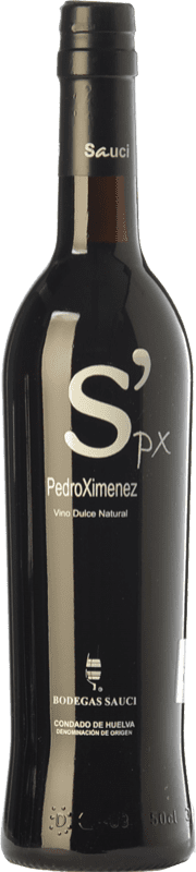 免费送货 | 甜酒 Sauci S' PX 年轻的 D.O. Condado de Huelva 安达卢西亚 西班牙 Pedro Ximénez 瓶子 Medium 50 cl