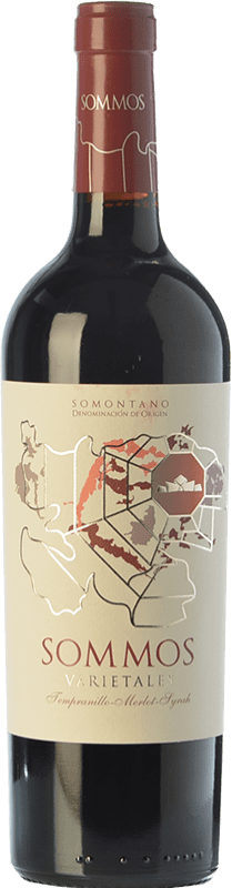 9,95 € | Red wine Sommos Varietales Aged D.O. Somontano Aragon Spain Tempranillo, Merlot, Syrah, Cabernet Sauvignon Bottle 75 cl