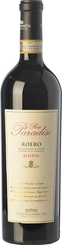 32,95 € | Red wine Tenuta Carretta Riserva Bric Paradiso Reserva D.O.C.G. Roero Piemonte Italy Nebbiolo Bottle 75 cl