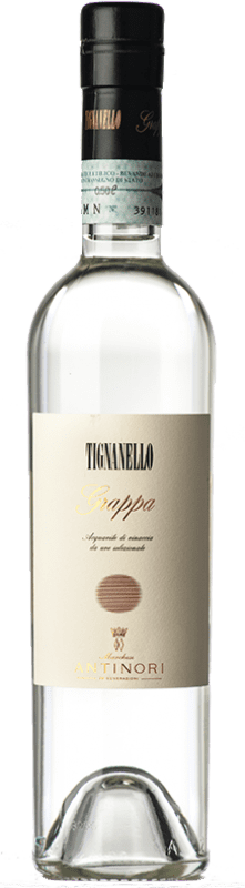 43,95 € Envio grátis | Aguardente Grappa Antinori Tignanello Marchesi Antinori I.G.T. Grappa Toscana Garrafa Medium 50 cl