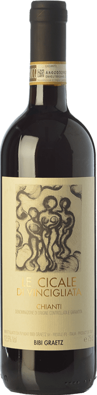 13,95 € | 红酒 Bibi Graetz Le Cicale di Vincigliata D.O.C.G. Chianti 托斯卡纳 意大利 Sangiovese, Montepulciano 75 cl