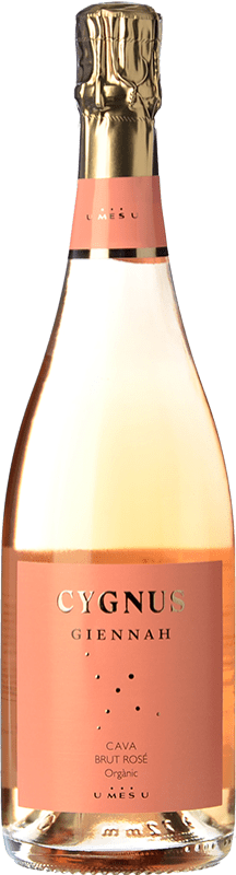 Envío gratis | Espumoso rosado U Més U Cygnus Giennah Orgànic Rosé Brut Joven D.O. Cava Cataluña España Garnacha, Pinot Negro, Trepat 75 cl