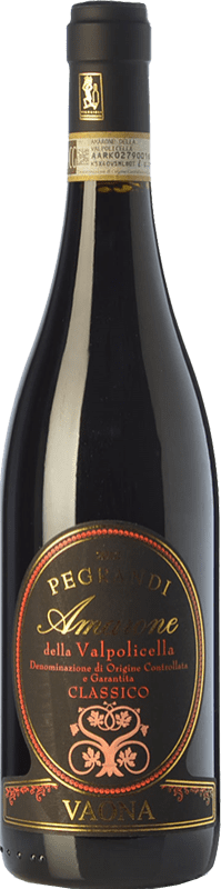 52,95 € Free Shipping | Red wine Vaona Pegrandi D.O.C.G. Amarone della Valpolicella Veneto Italy Corvina, Rondinella, Molinara Bottle 75 cl