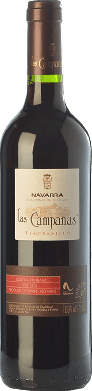 5,95 € Free Shipping | Red wine Vinícola Navarra Las Campanas Joven D.O. Navarra Navarre Spain Tempranillo Bottle 75 cl