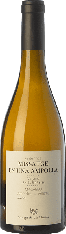 Free Shipping | White wine Vinya Oculta Amós Bañeres Missatge en una Ampolla D.O. Penedès Catalonia Spain Macabeo 75 cl