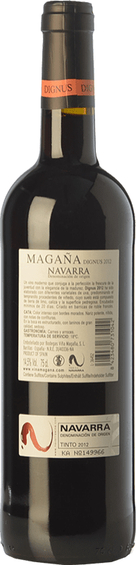 9,95 € | Red wine Viña Magaña Dignus Joven D.O. Navarra Navarre Spain Tempranillo, Merlot, Cabernet Sauvignon Bottle 75 cl