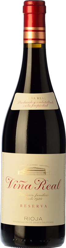 15,95 € | 红酒 Viña Real 预订 D.O.Ca. Rioja 拉里奥哈 西班牙 Tempranillo, Grenache, Graciano, Mazuelo 75 cl