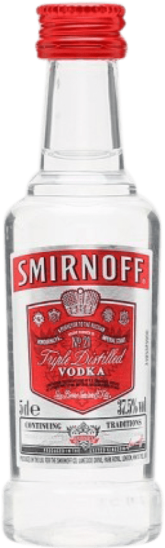 Kostenloser Versand | Wodka Smirnoff Red Label Frankreich Miniaturflasche 5 cl