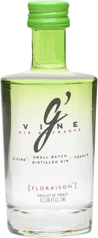 Envio grátis | Gin G'Vine Floraison Gin França Garrafa Miniatura 5 cl