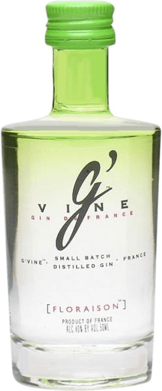 Envio grátis | Genever Gin G'Vine Floraison França Garrafinha Miniatura 5 cl