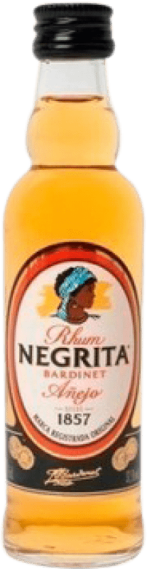 免费送货 | 朗姆酒 Bardinet Negrita Añejo — 陈年 多明尼加共和国 小瓶装 5 cl