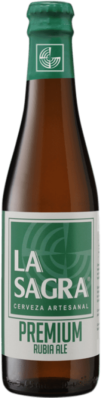 免费送货 | 盒装24个 啤酒 La Sagra Ale, Premium — 高端, Rubia — 淡色啤酒 西班牙 三分之一升瓶 33 cl