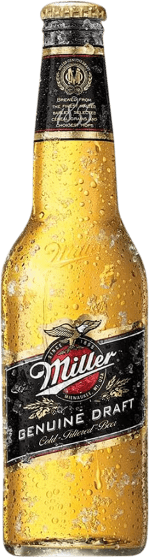 Free Shipping | 24 units box Beer Miller Genuine One-Third Bottle 33 cl