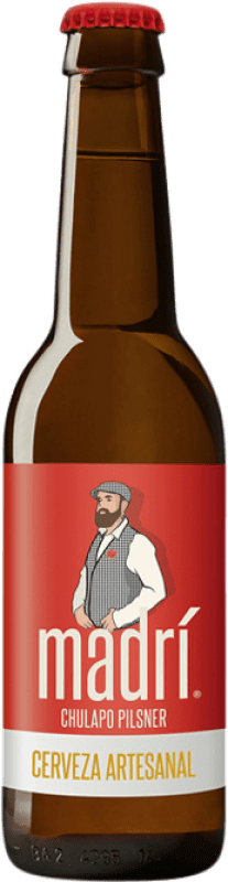 Free Shipping | 24 units box Beer La Sagra Madrí Chulapo Artesanal — Artisanal Spain Third-Liter Bottle 33 cl