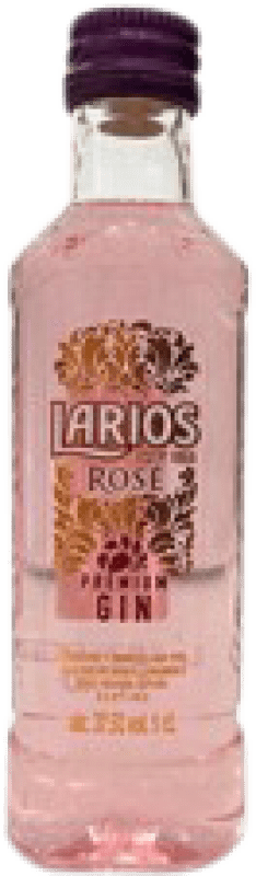 Envio grátis | Gin Larios Rosé Premium Gin Espanha Garrafa Miniatura 5 cl