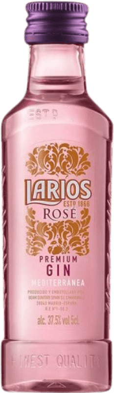 3,95 € Spedizione Gratuita | Gin Larios Rosé Premium Gin Bottiglia Miniatura 5 cl