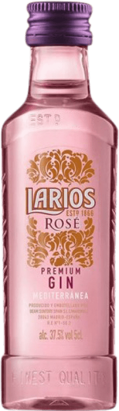 1,95 € | Genever Gin Larios Rosé, Premium Spain Miniature Bottle 5 cl Fresa — Strawberry