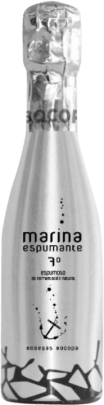 Free Shipping | White sparkling Bocopa Marina Espumante D.O. Alicante Valencian Community Spain Muscat, Muscat of Alexandria Small Bottle 20 cl