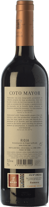 11,95 € Free Shipping | Red wine Coto de Rioja Coto Mayor Reserva D.O.Ca. Rioja The Rioja Spain Tempranillo, Graciano Bottle 75 cl