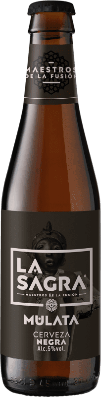 Envio grátis | Caixa de 24 unidades Cerveja La Sagra Mulata Garrafa Terço 33 cl