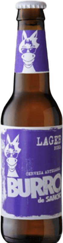 免费送货 | 盒装24个 啤酒 La Sagra Burro de Sancho Lager, Artesanal — 手工艺的 西班牙 三分之一升瓶 33 cl