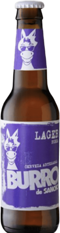 Free Shipping | 24 units box Beer La Sagra Burro de Sancho Lager One-Third Bottle 33 cl