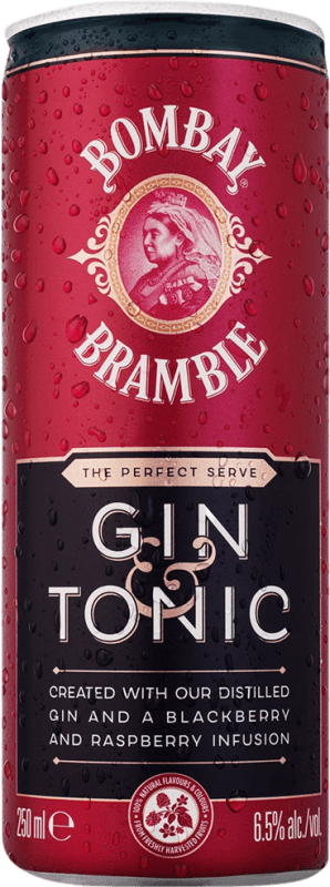 36,95 € | Boîte de 12 unités Mixer Bombay Sapphire Royaume-Uni Canette 25 cl GinTonic — Gin Tonic, Blackberry — Mûre