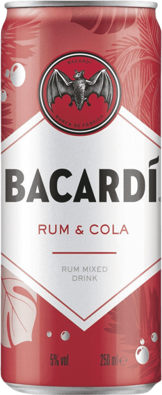 25,95 € | Boîte de 24 unités Mixer Bacardí Bahamas Canette 25 cl Cola, Rum — Rhum