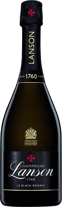 Бесплатная доставка | Белое игристое Lanson Le Black брют Резерв A.O.C. Champagne шампанское Франция Pinot Black, Chardonnay 75 cl