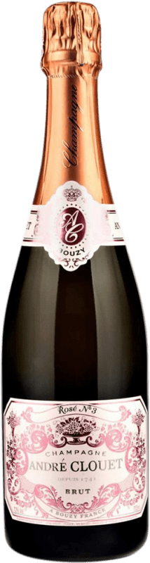 93,95 € | 玫瑰气泡酒 André Clouet Rosé Nº 3 A.O.C. Champagne 香槟酒 法国 Pinot Black 瓶子 Magnum 1,5 L