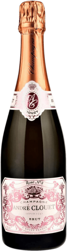 Kostenloser Versand | Rosé Sekt André Clouet Rosé Nº 3 A.O.C. Champagne Champagner Frankreich Spätburgunder Magnum-Flasche 1,5 L