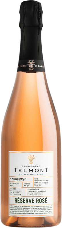111,95 € Kostenloser Versand | Rosé Sekt Telmont Rosé Reserve — Gereift A.O.C. Champagne