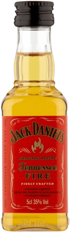 Envío gratis | Whisky Bourbon Jack Daniel's Tennessee Fire Estados Unidos Botellín Miniatura 5 cl