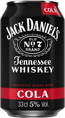 Envio grátis | Caixa de 12 unidades Mixer Jack Daniel's Old Nº 7 Estados Unidos Lata 33 cl Cola